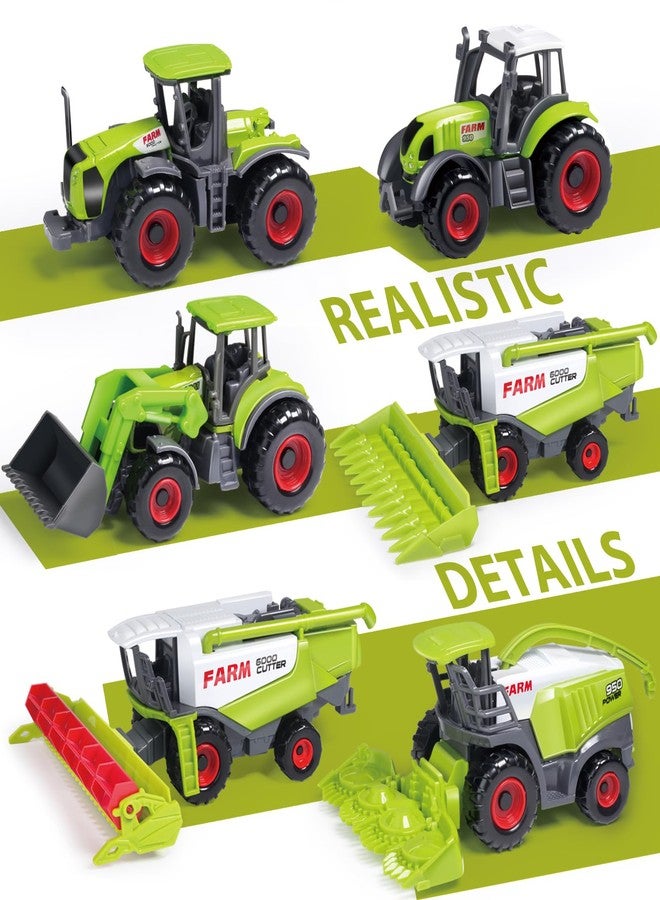 Oriate Kids Farm Toys Realistic Tractor Vehicle Playset, Diecast Car Set Educational Mini Farm Animals with Flatbed Trailer, Birthday Gift for Children 3 Year Old - Image 2